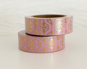 Pink Gold Foil Jewel Washi Tape