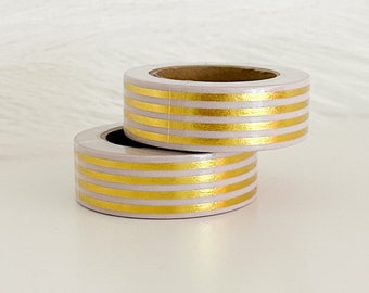 Light Pink & Gold Foil Stripe Washi Tape