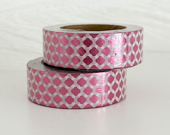 Pink Foil Quatrefoil Washi Tape