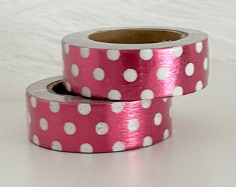 Pink Foil Polka Dots Washi Tape