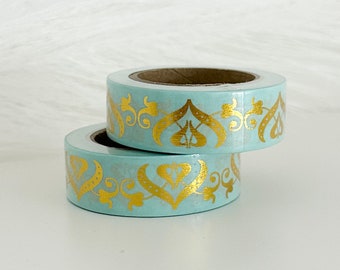 Mini Mint & Gold Pattern Washi Tape