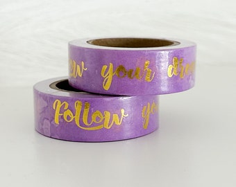 Purple & Gold Foil Quote Washi Tape