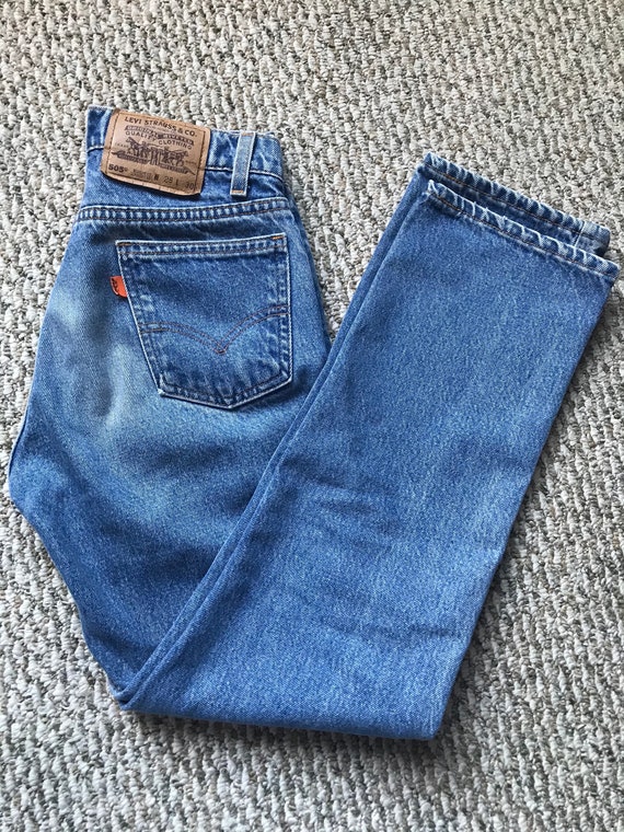 Levi's Vintage 505 Orange Tab Jeans 28x30