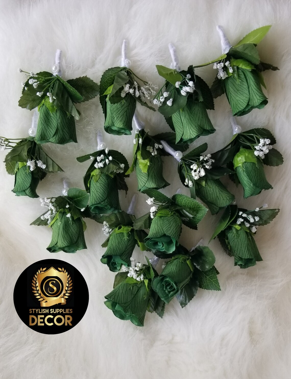 Dark Green Boutonniere Emerald Green Corsage Green Wedding | Etsy