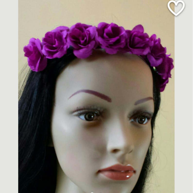 Purple Rose Crown Purple Wedding Rose Flower Crown Purple Floral Hair Crown Purple Flower Girls Flower Purple Boho Hair Wreath Purple Rose