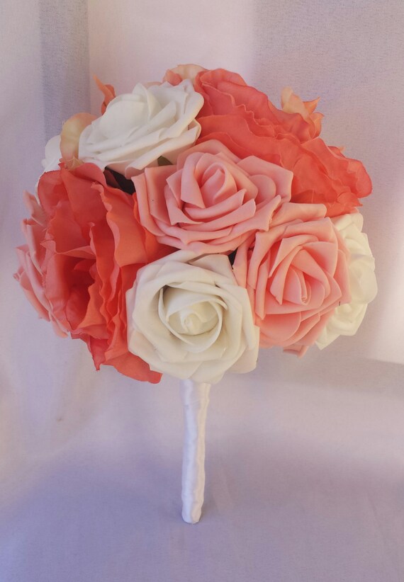 coral bridesmaid bouquet
