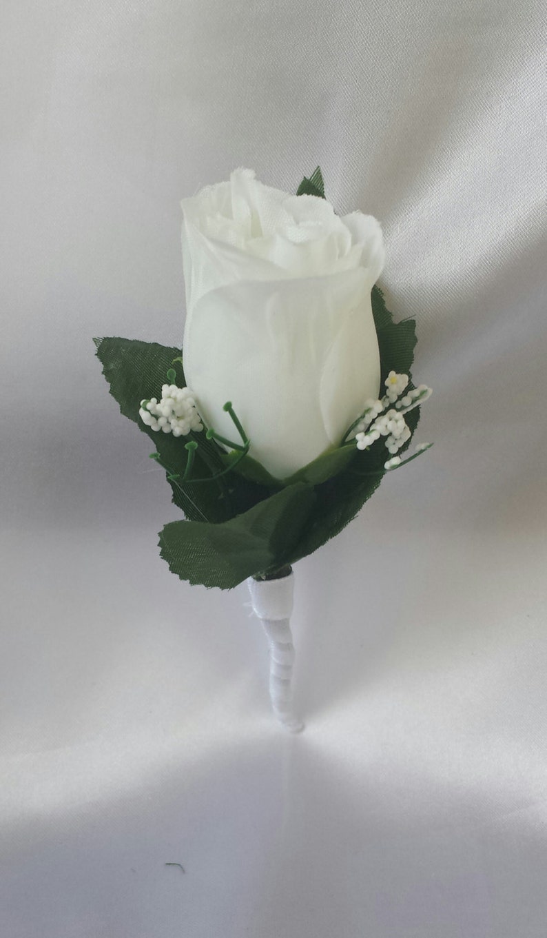 Cream White Boutonniere Groomsmen Boutonniere Men Boutonniere Wedding Boutonniere Silk Rose Flower Boutonniere Rose Boutonniere