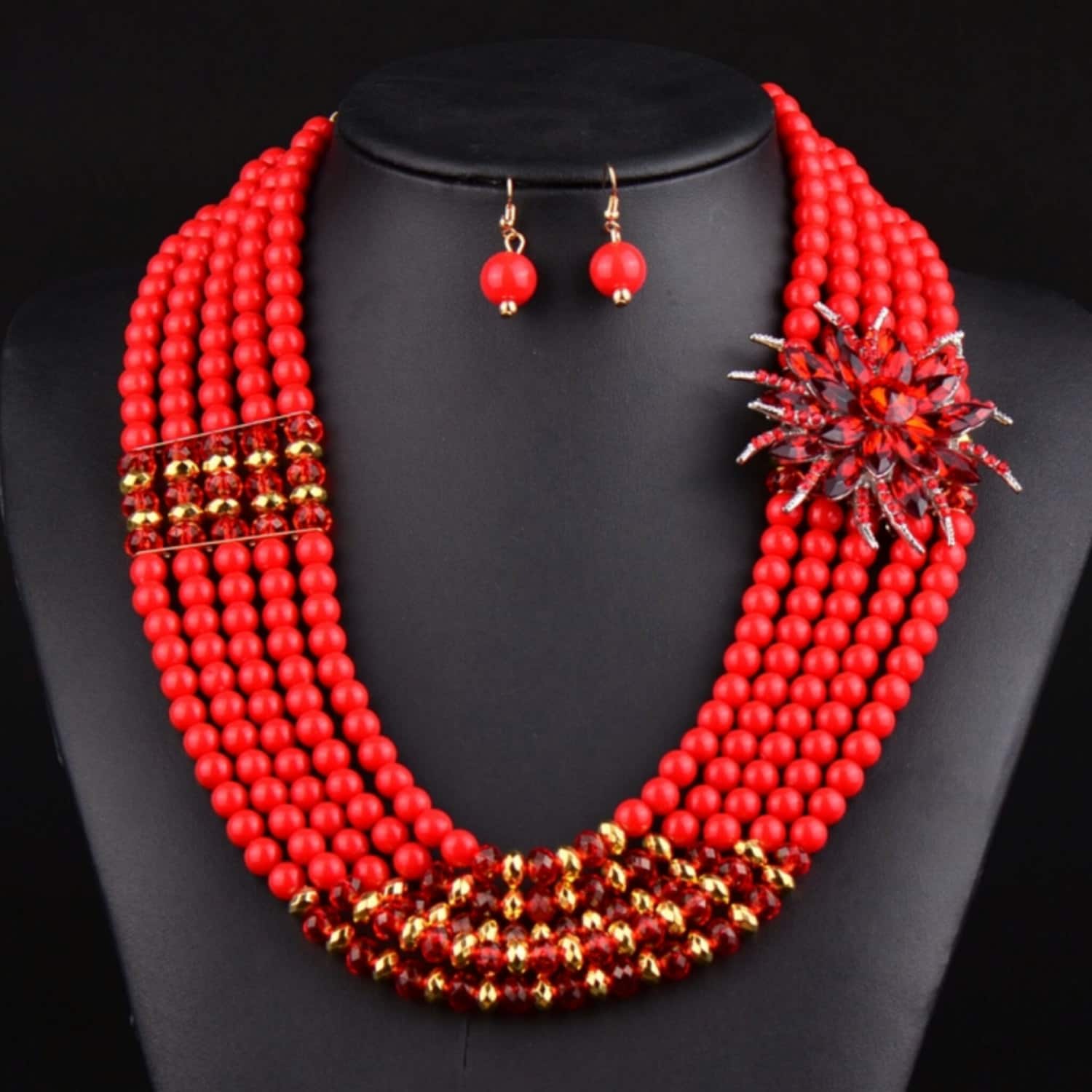 Red necklace set Clearance