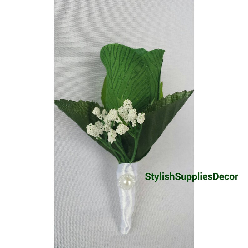 Dark Green Boutonniere Emerald Green Corsage Green Wedding | Etsy