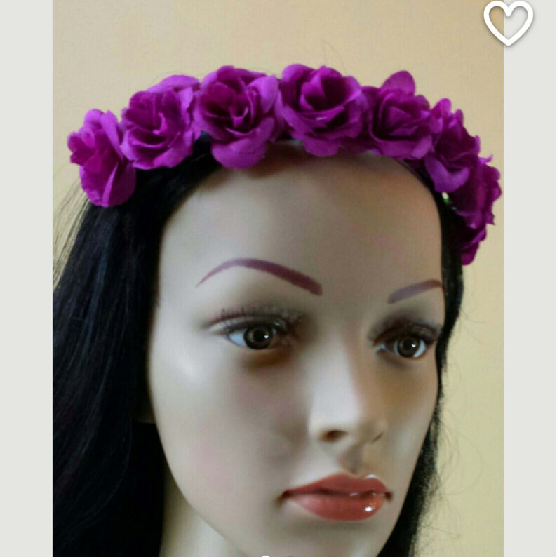 Purple Rose Crown Purple Wedding Rose Flower Crown Purple Floral Hair Crown Purple Flower Girls Flower Purple Boho Hair Wreath Purple Rose