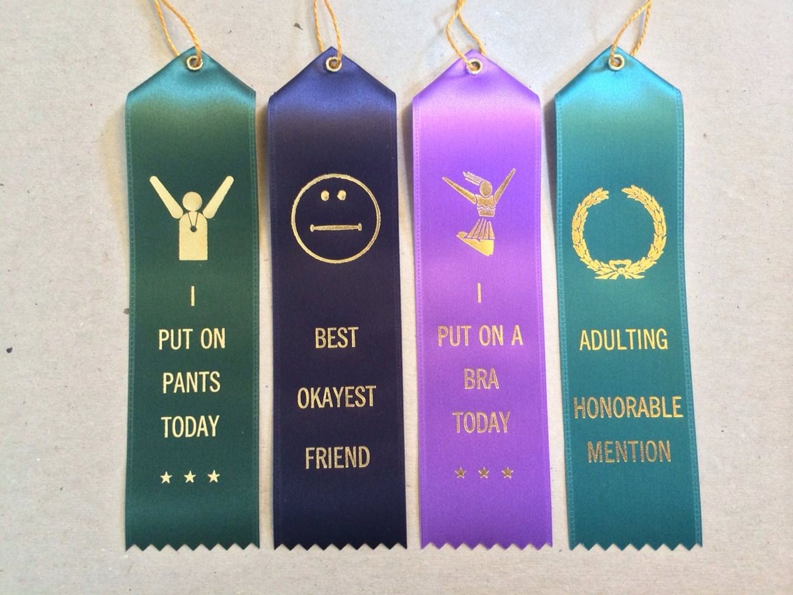 Party Pack Set of 4 Adult Award Ribbons | Etsy