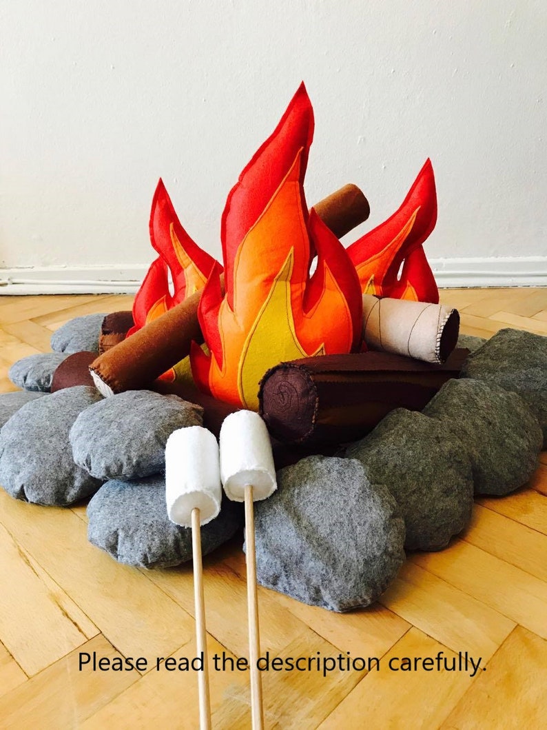 Felt Campfire SET Felt Toys Camping Decor Kids Playroom Decor Felt Pretend Play Camping Gifts for Kids image 1