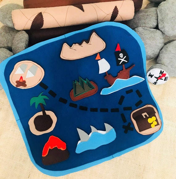 pirate treasure mappirate kidstreasure mapfelt etsy