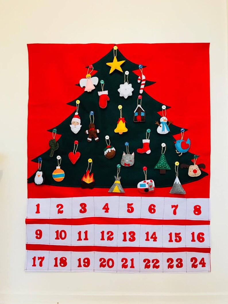 Felt Advent Calendarchristmas Advent Calendar Felt Christmas Etsy
