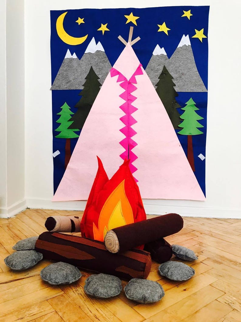 Felt Campfire Felt Toys Camper Decor Felt Toys Camping Etsy