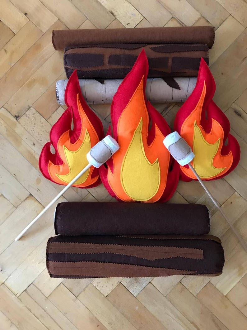 Felt Campfire SET Felt Toys Camping Decor Kids Playroom Decor Felt Pretend Play Camping Gifts for Kids image 2