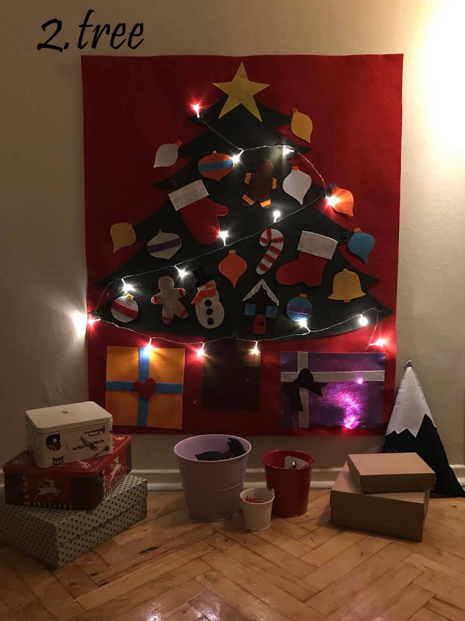 Felt Christmas Tree Wall Treefelt Treekids Christmas Tree Etsy