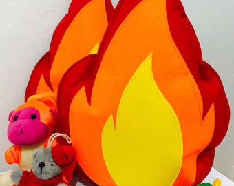 Campfire pillow,flame pillow,campfire pillow,natural pillow,decorative pillow,kids pillow toys