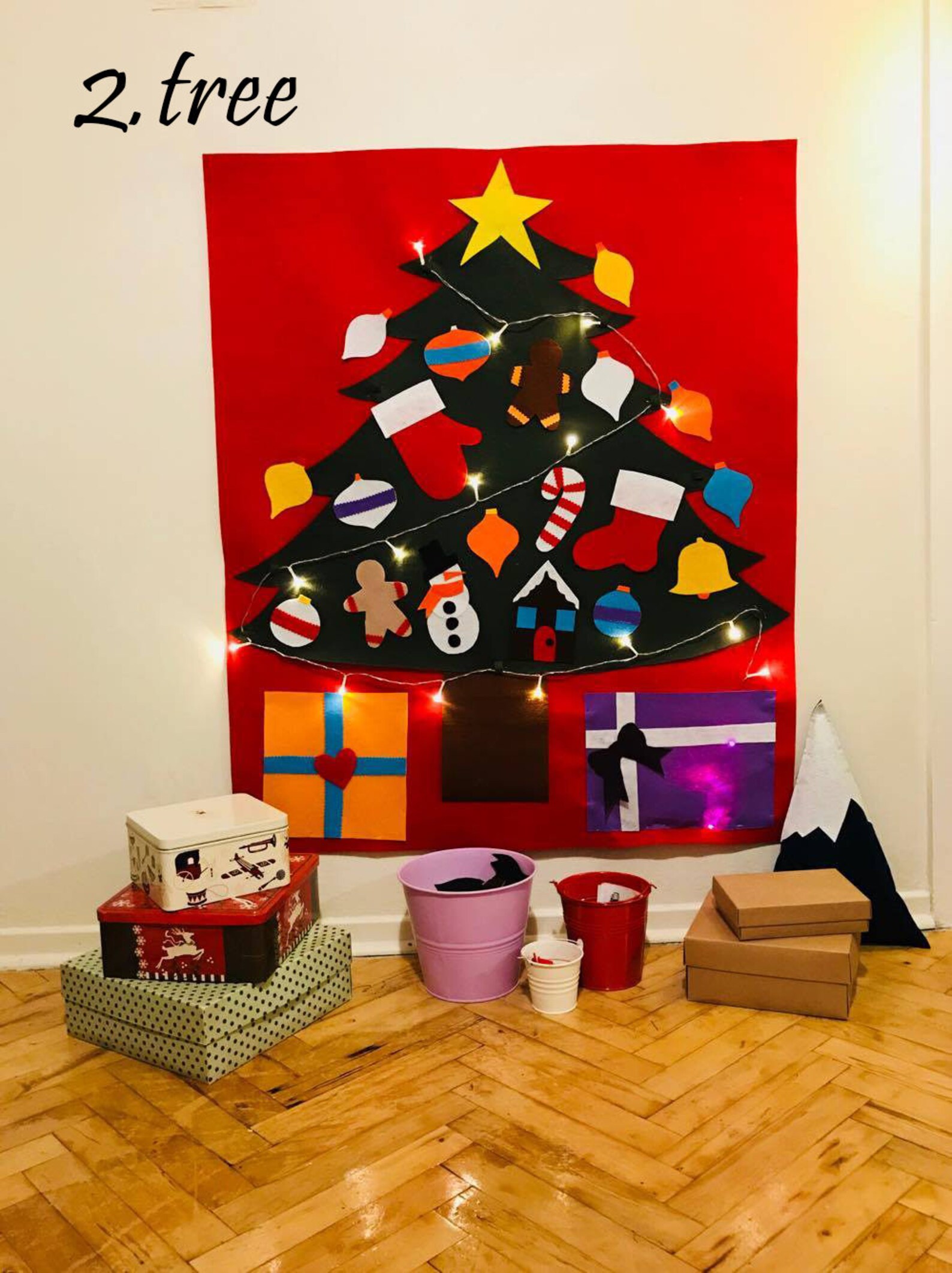 Felt Christmas Tree Wall Treefelt Treekids Christmas Tree Etsy