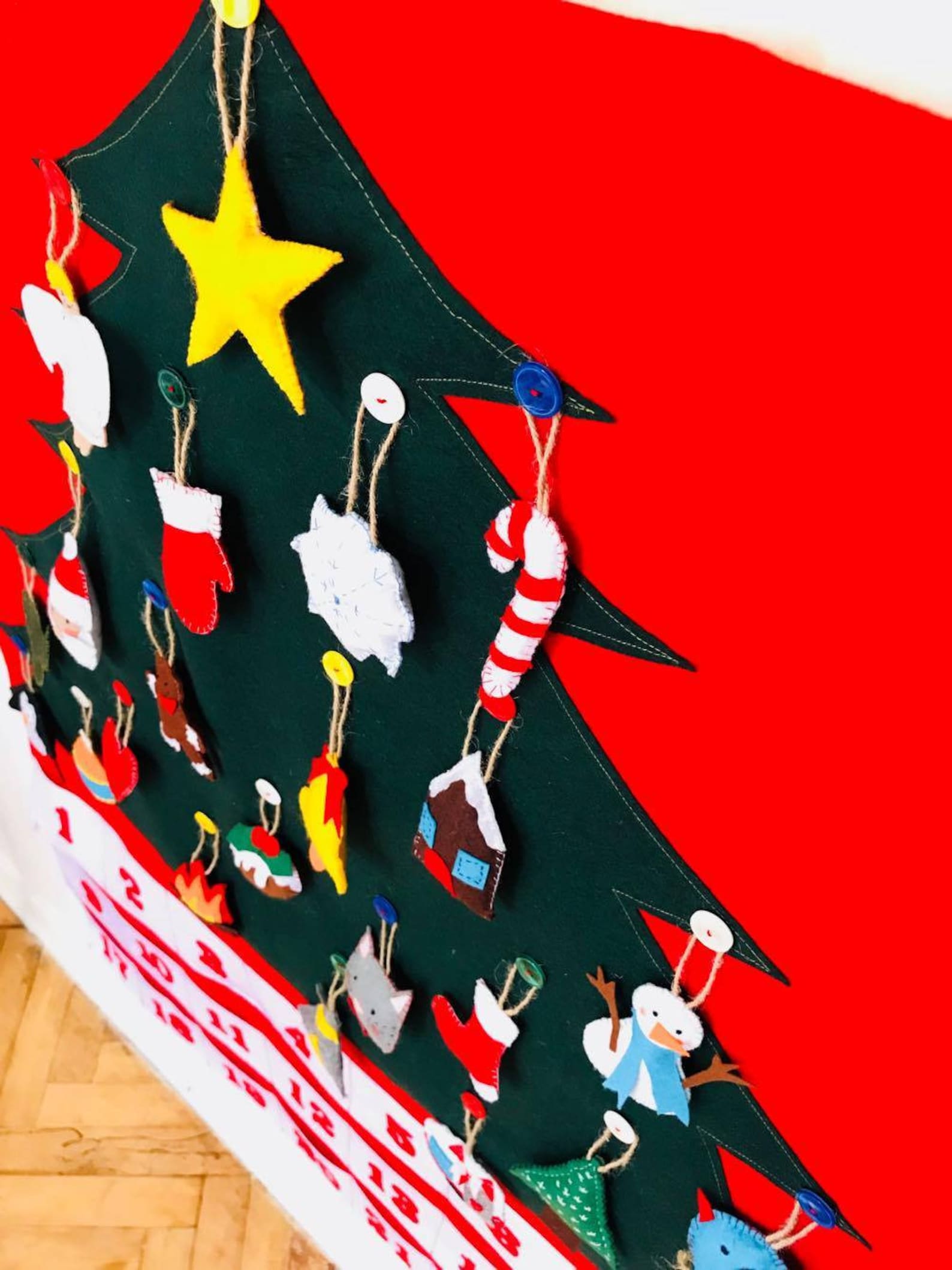Felt Advent Calendarchristmas Advent Calendar Felt Christmas Etsy