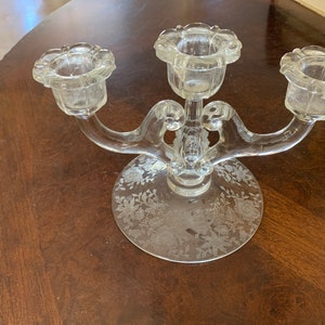 Vintage 3 Light Glass Candelabra