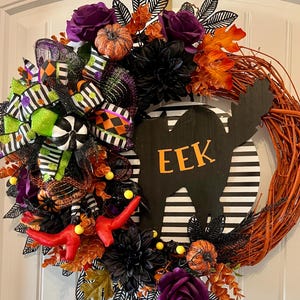 Halloween grapevine wreath, Witch themed Halloween wreath, Fall wreath, Halloween front door wreath, Halloween decor, Gift for her