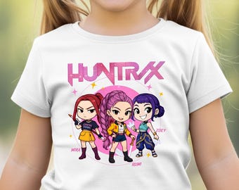 Camiseta infantil K-Pop Demon Hunters, camiseta Huntrix Girl. Camiseta Rumi Mira Zoey, presente K-Pop Hunter Merch