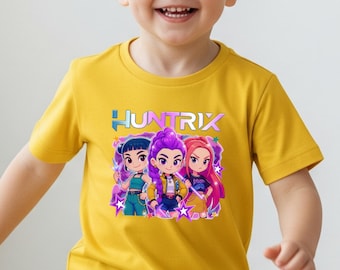 K-Pop Demon Hunters Toddler T-Shirt. Huntrix Girl Shirt. Rumi Mira Zoey Tee. KPop Hunter Merch Gift