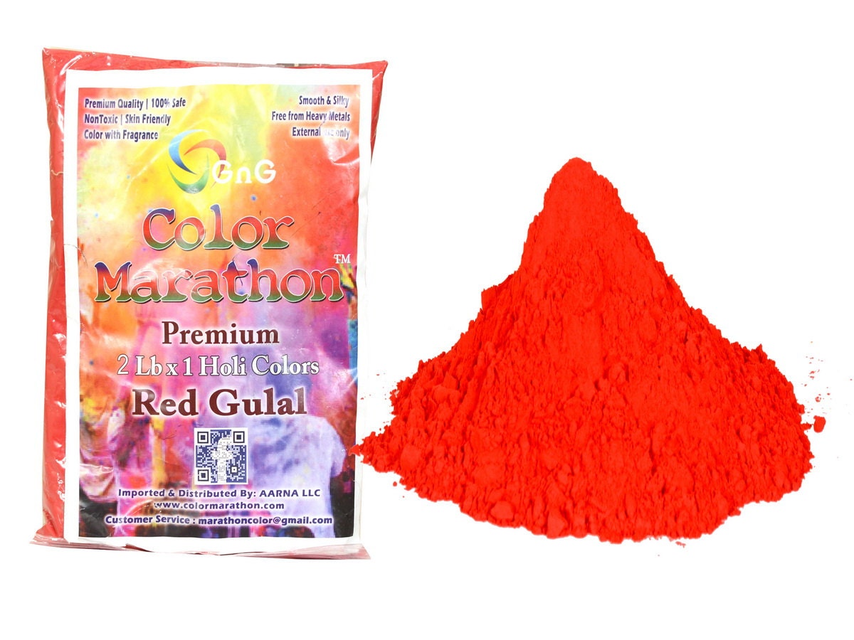 ColorMarathon Premium Quality Non-Toxic Holi Colors Color Powder - 12 lbs (6 Colors x 2lbs ea Color) Red, Yellow, Pink, Blue, Green, and Purple