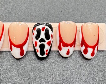 Halloween Scream Theme Press on Nails
