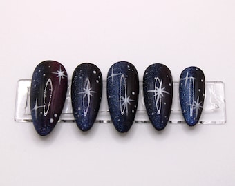 Galaxy Press on Nails | APRES GEL-X | Space Nails | Luxury Nails |