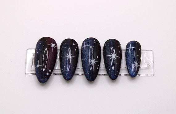Galaxy Press on Nails | APRES GEL-X | Space Nails | Luxury Nails |