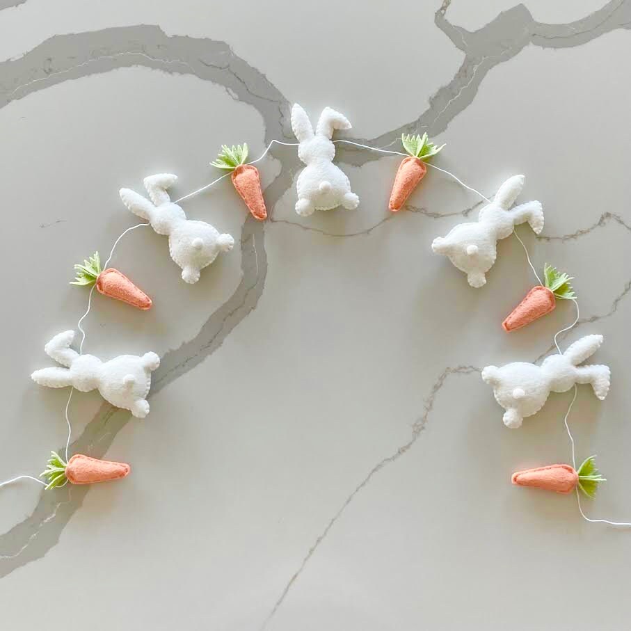 Felt Easter Garland Felt Easter Bunny Bunny Decor Easter | Etsy