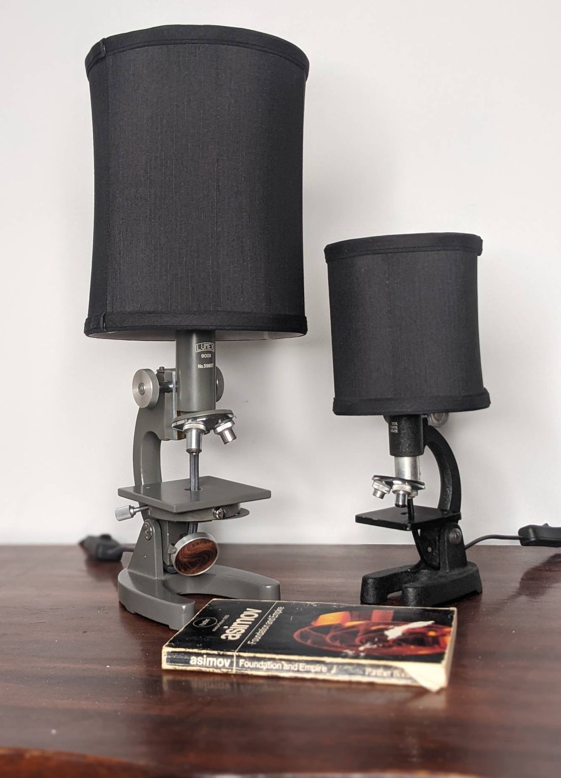 Large Vintage Microscope Lamp in Black Etsy