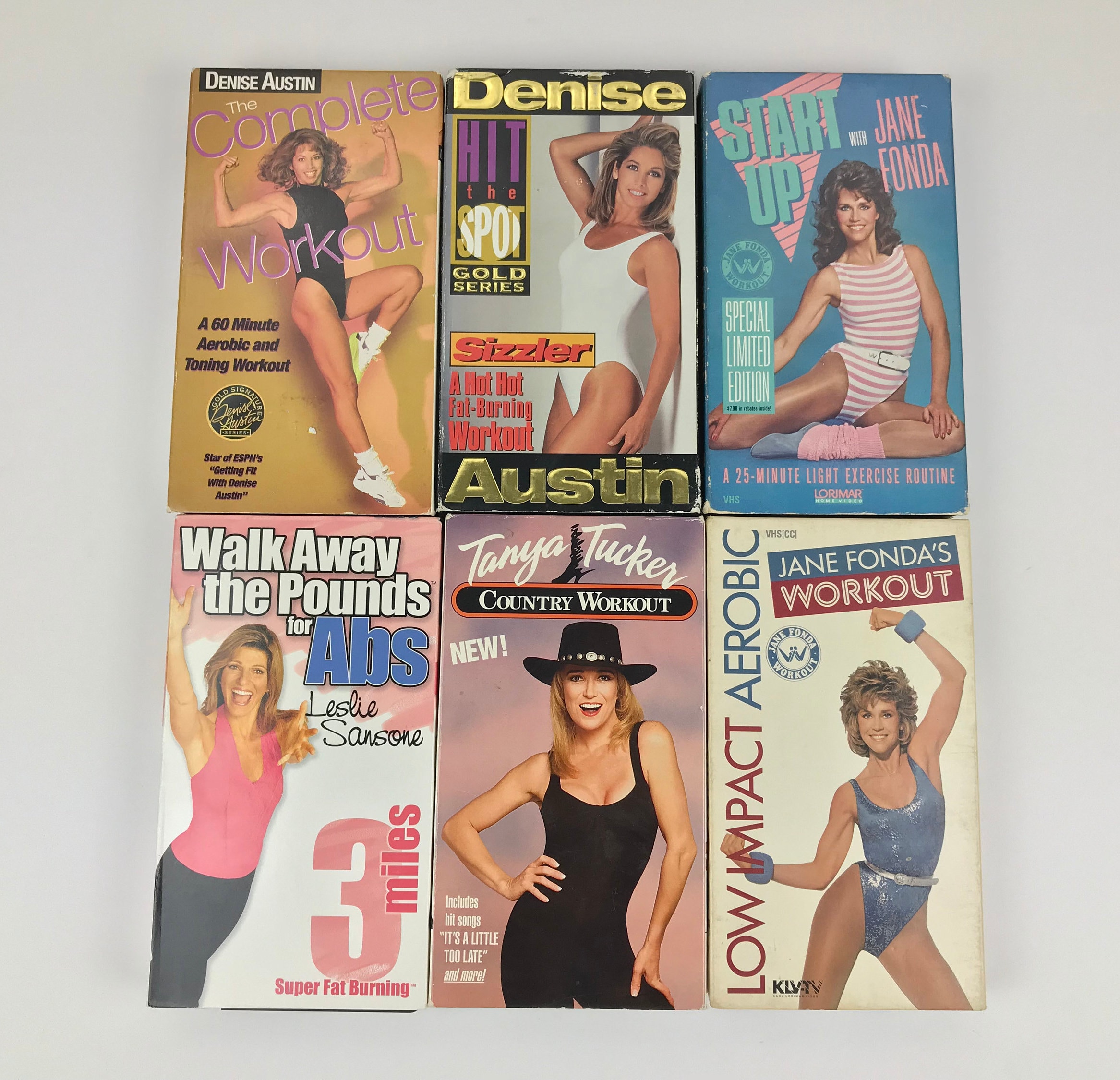 Vintage Exercise Workout VHS Tapes Lot 80s 90s Aerobic Yoga Denise