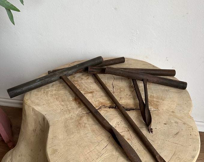 Set of 4 Antique Primitive Hand Auger Drill. Large Hand Tools. Log Bore ...