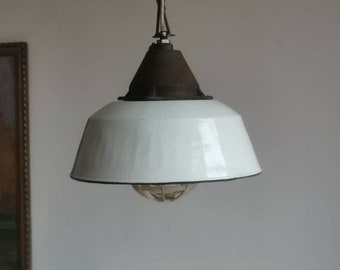 Industrial white Factory Cow Shed Hungarian Pendant Large Lamp Lighting Kitchen refurbished