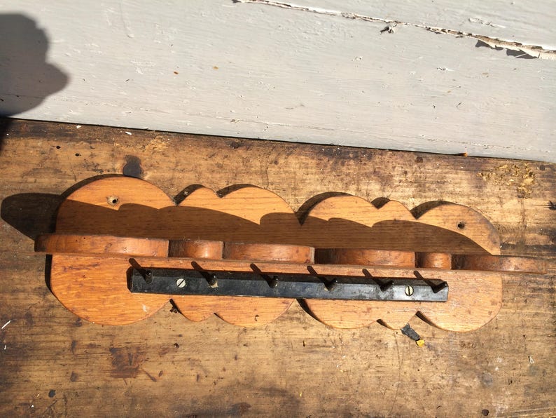 Hand Carved Wooden KEY Holder Organiser Solid Wood Elegant Etsy