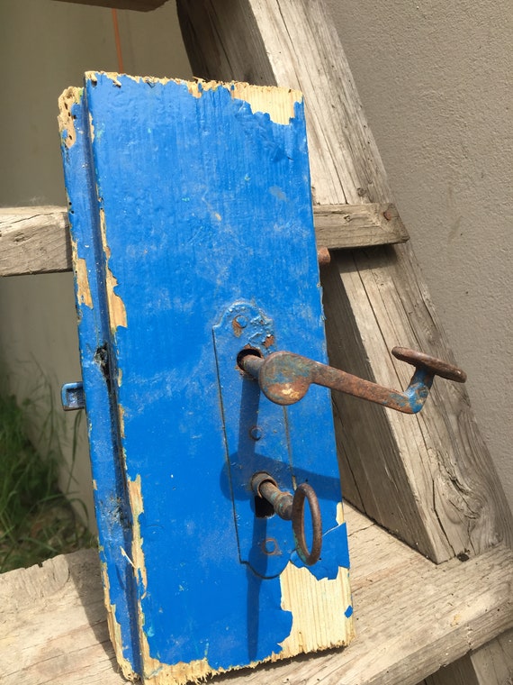 Door Latch Antique Old Rusty Unique And Complete From Large Etsy