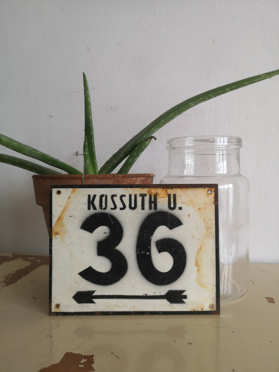House Number Badge Door Fitting, Sign Number 36 Thirty Six, Vintage ...