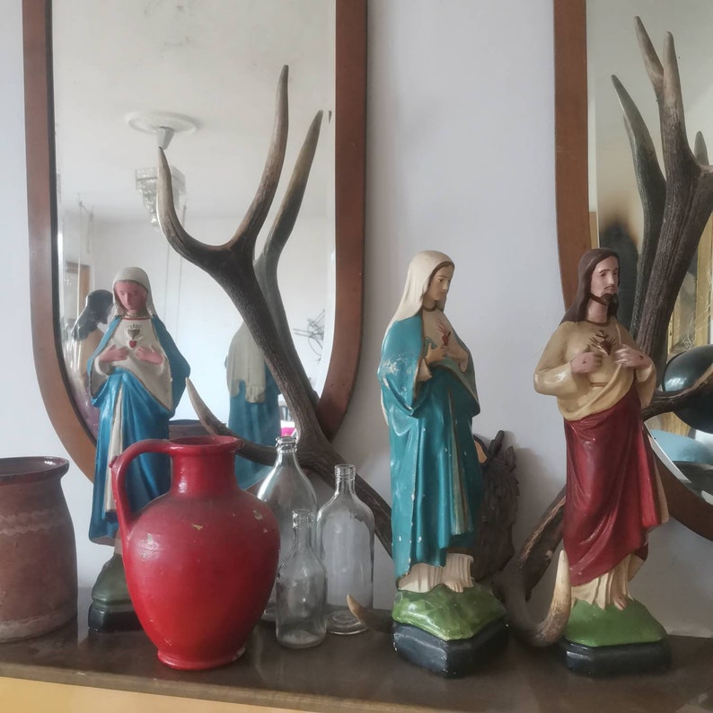 Jesus Christ and Mary Statue, Classic Religious Art Christian Religious ...