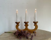 Candlestick HOLDER, 3 stick candelabra, wooden Rustic Lighting, Hand made, Elegant and eye catching Romantic Candle holder