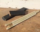 Mini Slide Ruler, vintage in original case, Eastern European CALDERONI slide rule, mathematical ruler, engineering scale