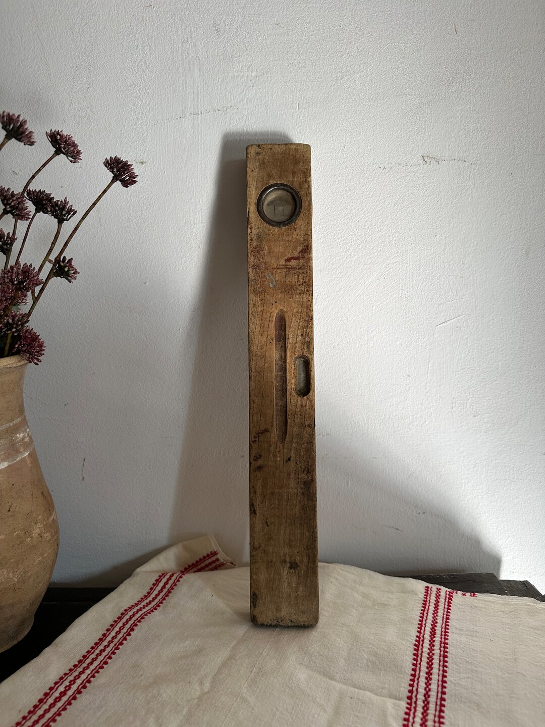 Authentic Vintage Handmade Oak Wood Carpenter's Level Etsy