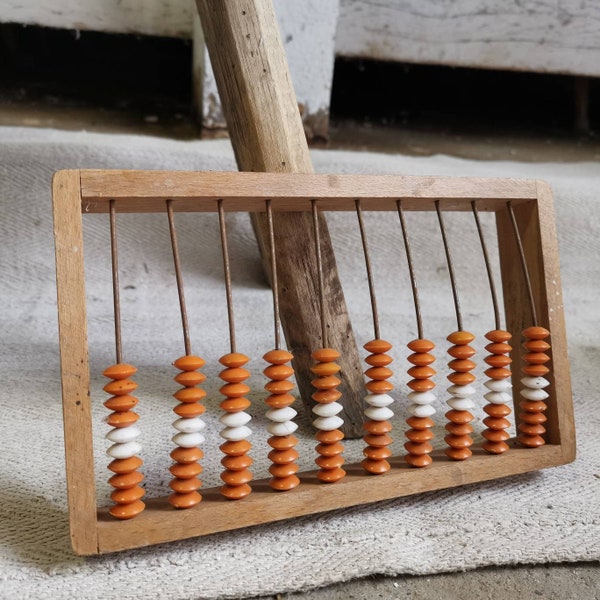 Kinder Dekor ABACUS Vintage Zählspielzeug aus den 60er 70er Jahren. Lerninstrumente. Requisiten lehrreiche Vintage Bright Decor