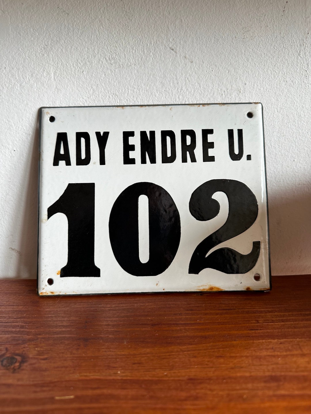 House Number Badge Door Fitting Sign Number 102 One Hundred Etsy