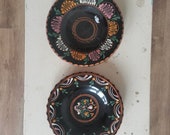 Set of 2 WALL HANGING Plates  Vintage folk art hand painted Beautiful Plates for Collection, Decoration or use Hungarian