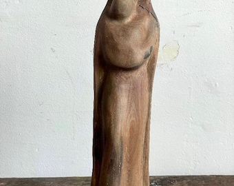 Virgin Mary statue, Classic Religious Art Christian religious heavy wood, Vintage Decor, hand carved from oak.