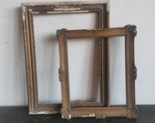 Decorative Antique Frames 2, Chipped Gold Gilt, wedding Decor, rustic, picture, photo.  Hand carved wooden vintage Display Shabby