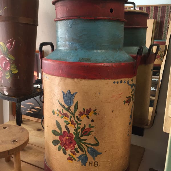 Massive Decorado Leche CHURN Pail, olla , 50ltr tamaño grande, cabra, jardín o hogar decoración farmhouse rústico Vintage